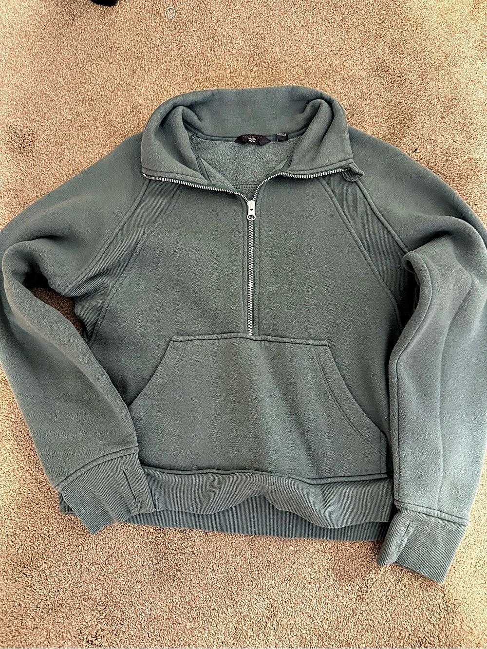 Danskin Ladies' Cozy Half-Zip Fleece Pullover Green Medium